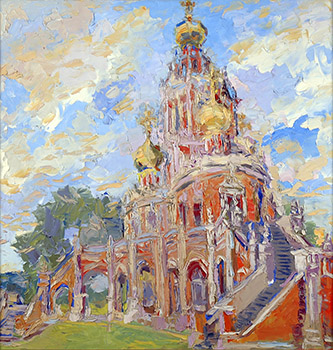 Church of the Intercession at Fili. Oil on canvas, 100 x 100 cm (39.4 x 39.4 inches). 1997