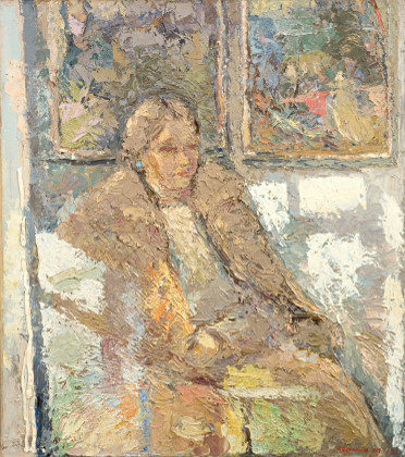 The art critic Nina Mikhaylova. Oil on canvas, 100 х 88 cm (39.4 x 34.6 inches). 1991