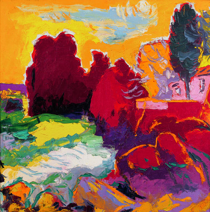 Gurzuf, the backwash (the little house of Chekhov). Oil on canvas, 100 x 100 cm (39.4 x 39.4 inches). 2004