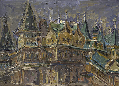 The palace of the czar Alexey Mikhaylovich in Kolomenskoye. Oil on canvas, 73 x 100 cm (28.7 x 39.4 inches). 2012