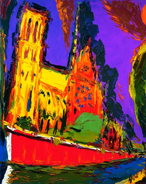 A dazzling day. Notre-Dame de Paris. Oil on canvas, 92 x 73 cm (36.2 x 28.7 inches). 1998.