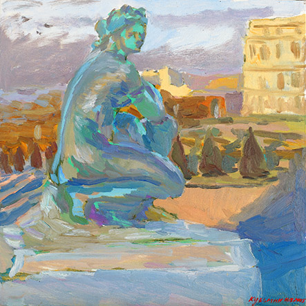 October in Versailles. Oil on canvas, 60 x 60 cm (23.6 x 23.6 inches). 2005.