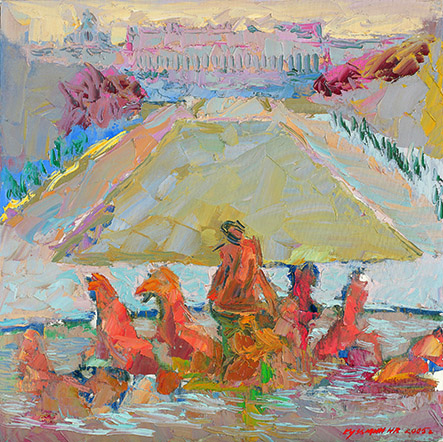Versailles. Oil on canvas, 60 x 60 cm (23.6 x 23.6 inches). 2005. Private collection