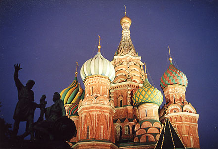The Basil the Blessed cathedral on Red Square in Moscow