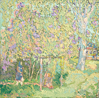 Spring has come. Oil on canvas, 64 x 64 cm (25.2 x 25.2 inches) 1987